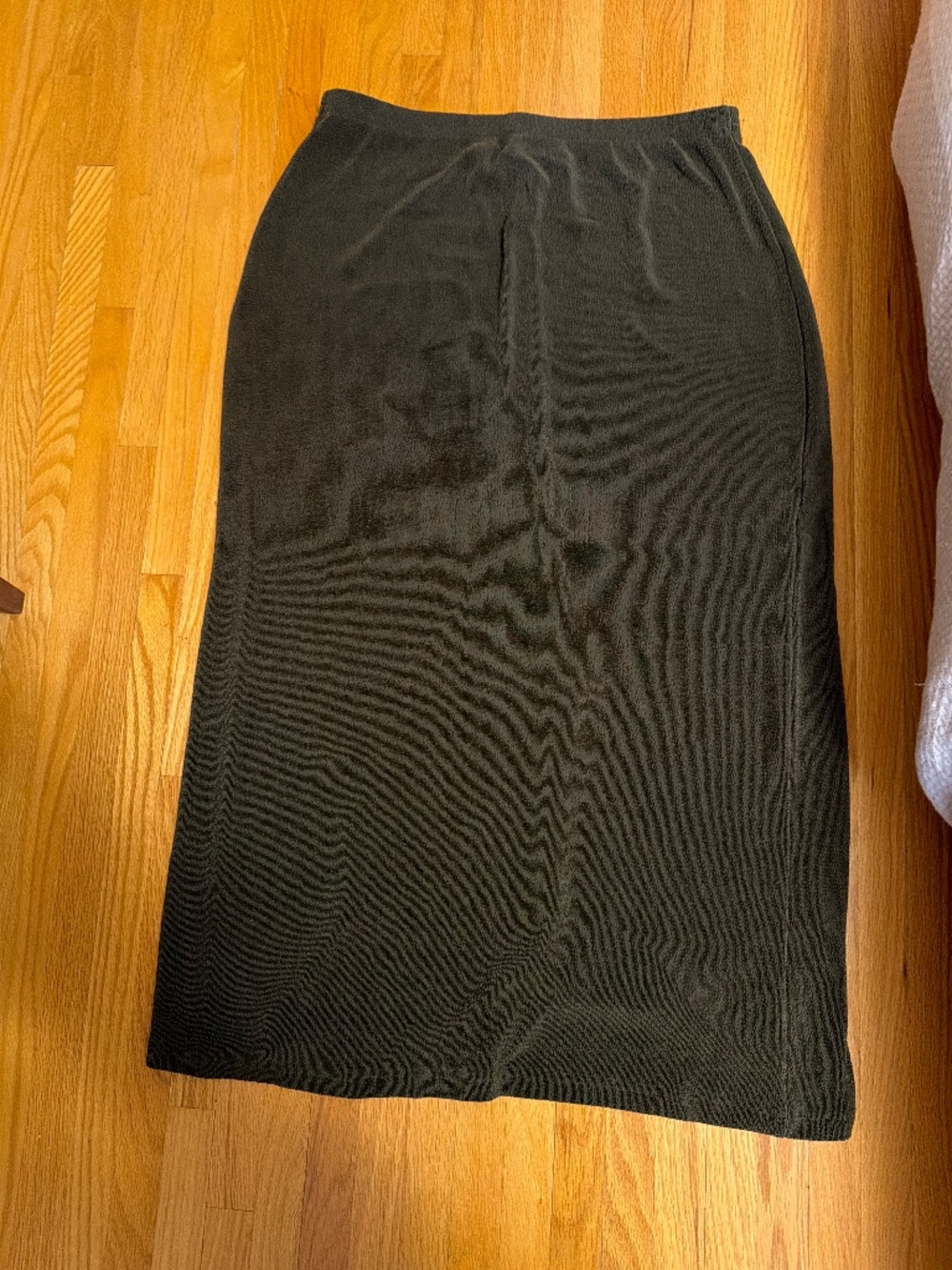Maxi Skirt in Olive Green - stretch material - XL